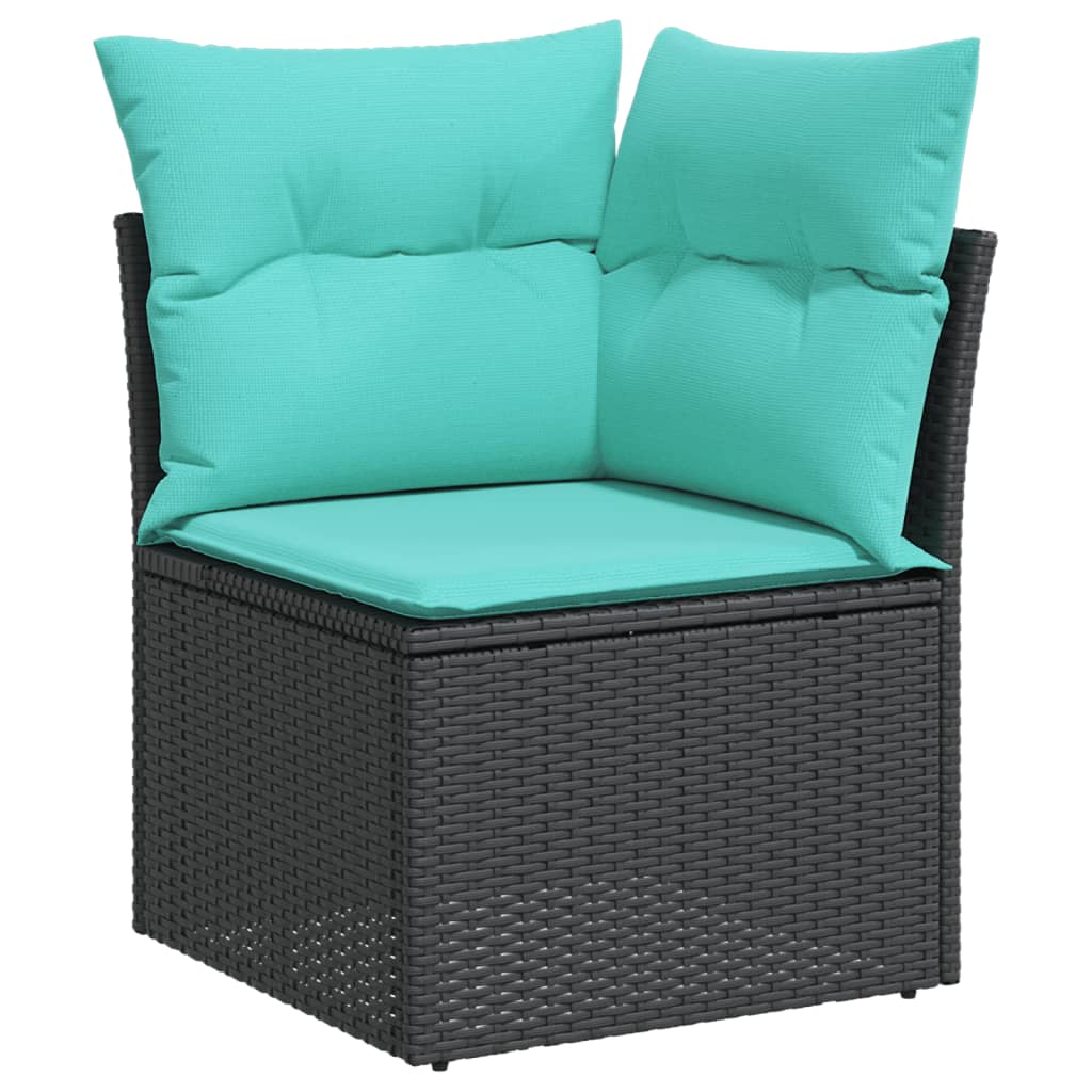 sofasæt til haven 10 dele med hynder polyrattan sort