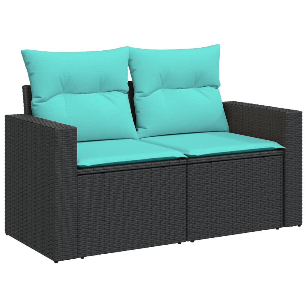 sofasæt til haven 10 dele med hynder polyrattan sort