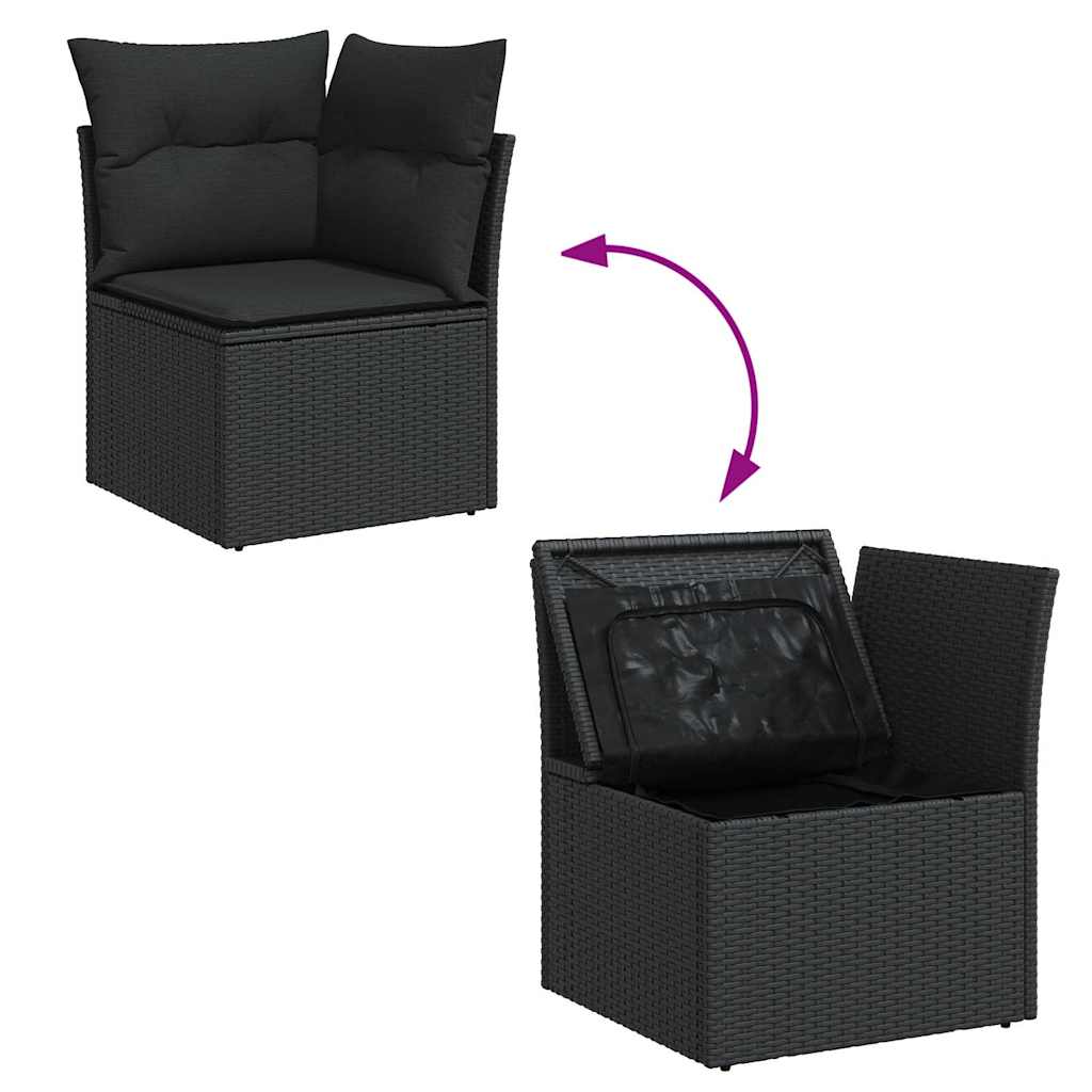 sofasæt til haven 12 dele med hynder polyrattan sort