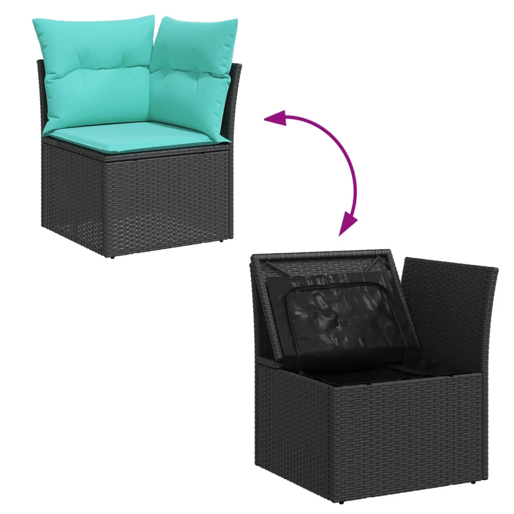 sofasæt til haven 12 dele med hynder polyrattan sort