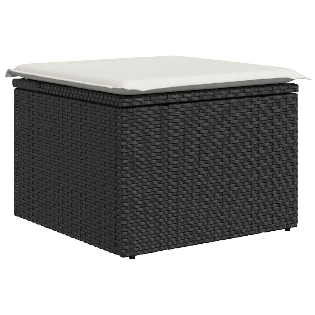 sofasæt til haven 10 dele med hynder polyrattan sort