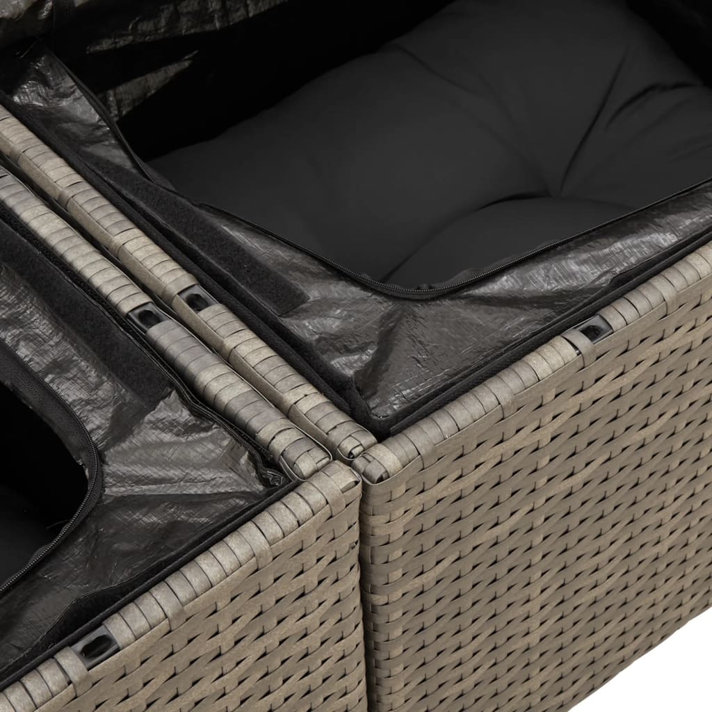 sofasæt til haven 13 dele med hynder polyrattan grå