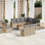 havesofasæt 12 dele med hynder polyrattan beige