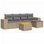 sofasæt til haven 6 dele med hynder polyrattan beige