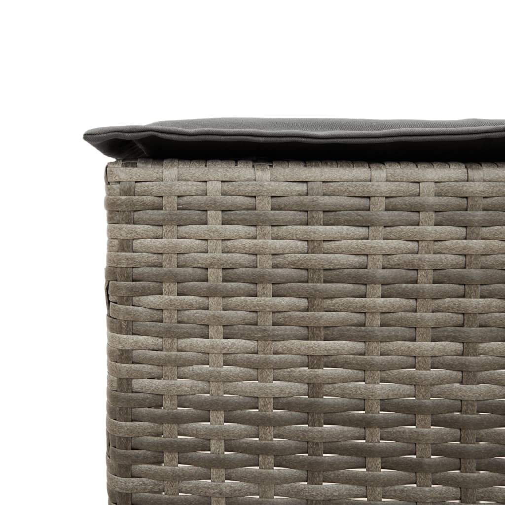 barsæt til haven 7 dele med hynder polyrattan grå