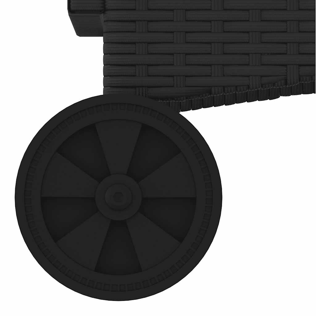 liggestole 2 stk. med hynder polyrattan sort