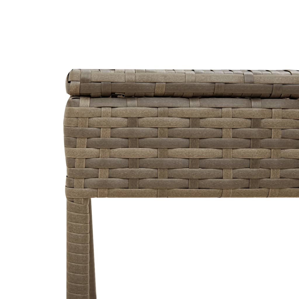 liggestole 2 stk. med baldakiner og bord polyrattan grå
