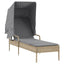 liggestole 2 stk. med baldakiner og bord polyrattan beige