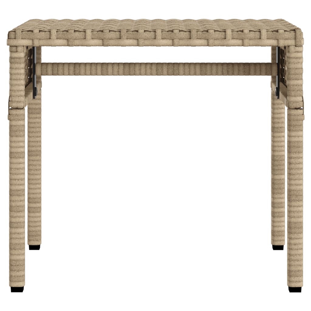 liggestole 2 stk. med baldakiner og bord polyrattan beige