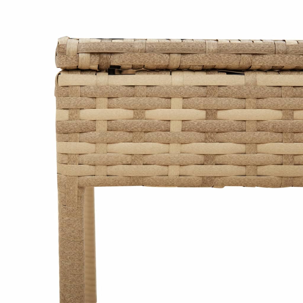 liggestole 2 stk. med baldakiner og bord polyrattan beige