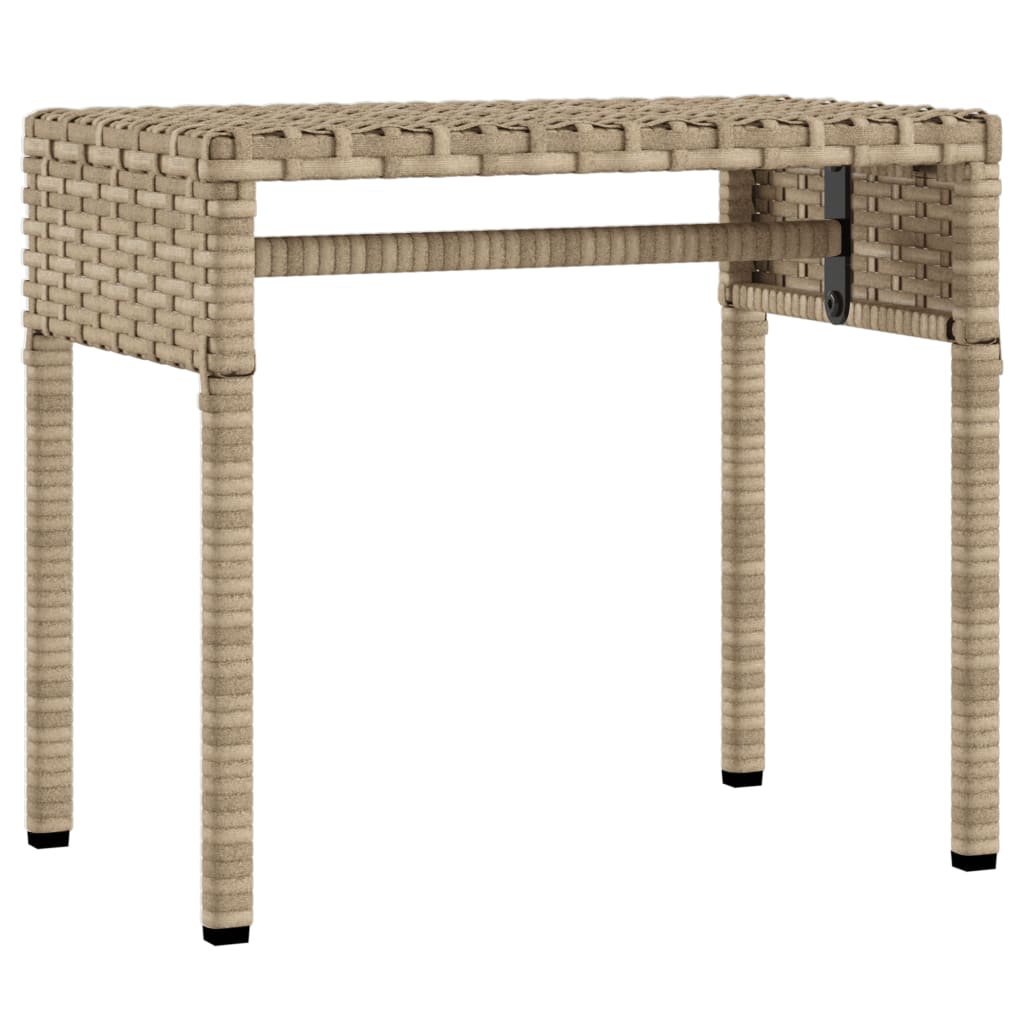liggestole 2 stk. med baldakiner og bord polyrattan beige