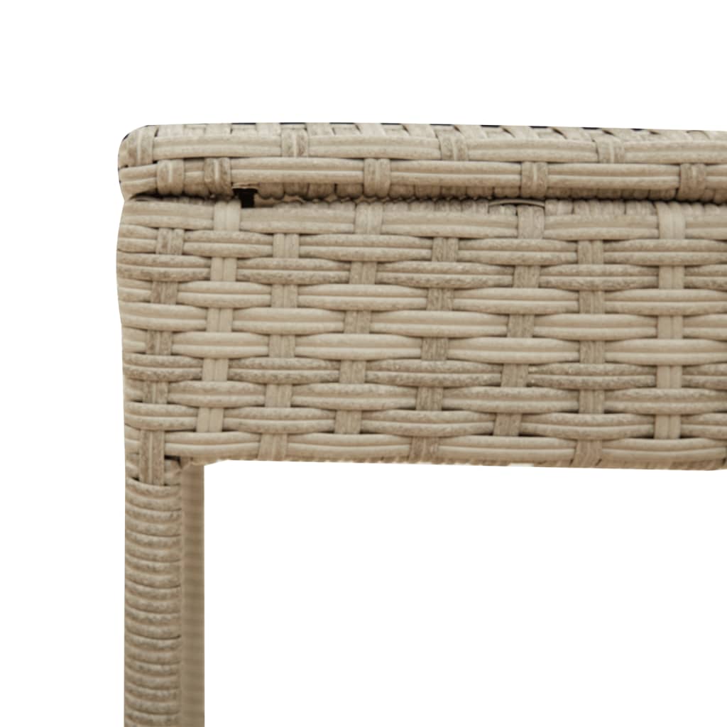 liggestole 2 stk. med baldakiner og bord polyrattan lysegrå