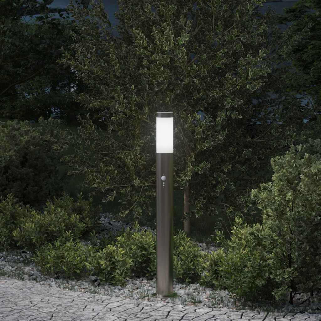 pullertlampe med sensor 80 cm rustfrit stål IP44