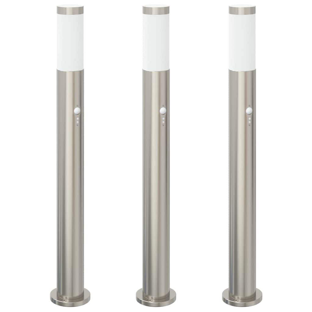 pullertlamper med sensor 3 stk. 80 cm rustfrit stål IP44