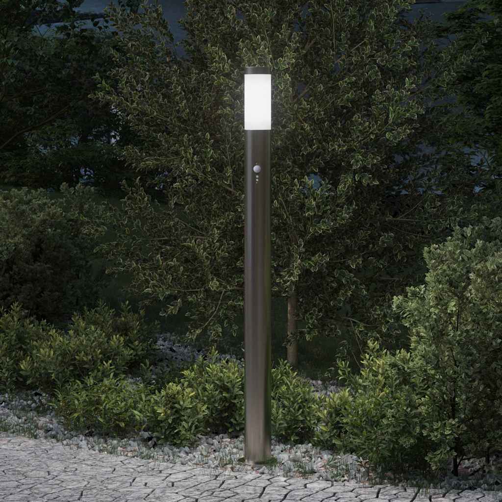pullertlampe med sensor 110 cm rustfrit stål IP44