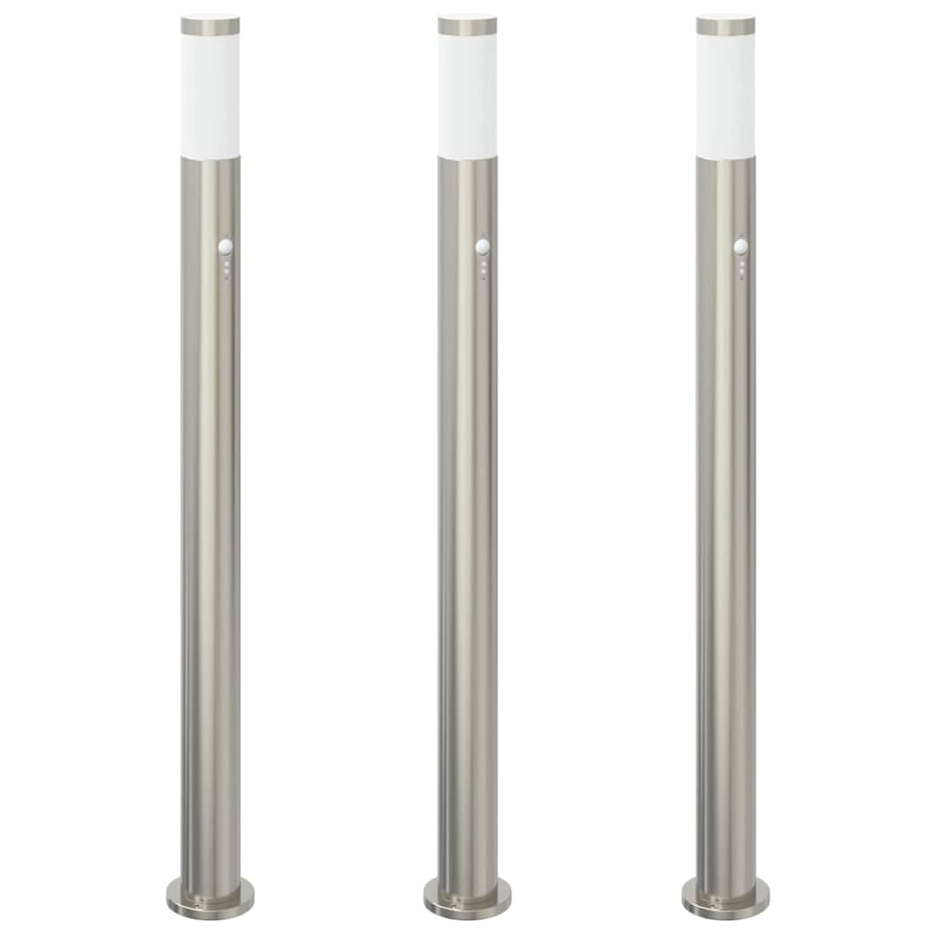 pullertlamper med sensor 3 stk. 110 cm rustfrit stål IP44