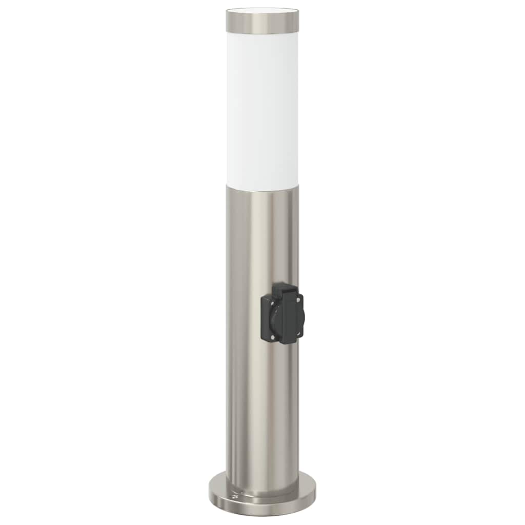 pullertlampe med stikkontakt 50 cm rustfrit stål IP44