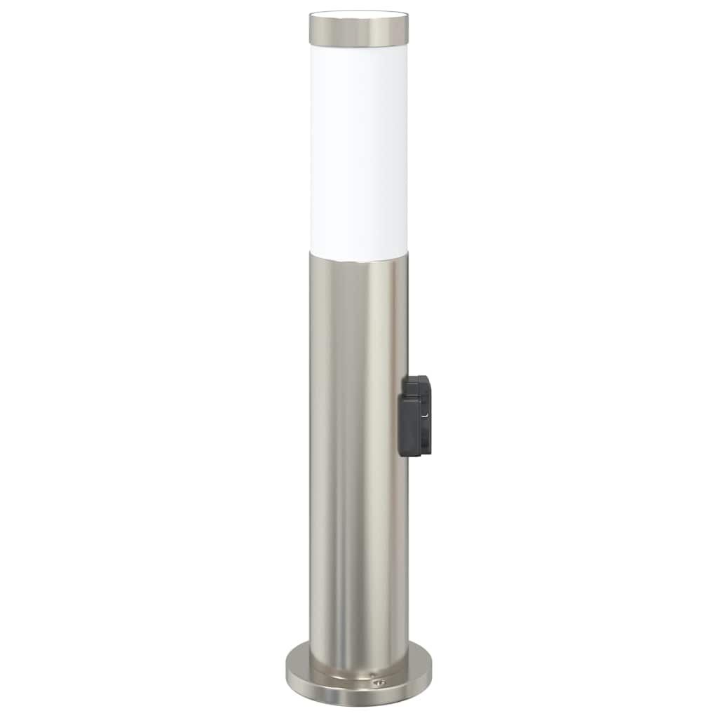 pullertlampe med stikkontakt 50 cm rustfrit stål IP44