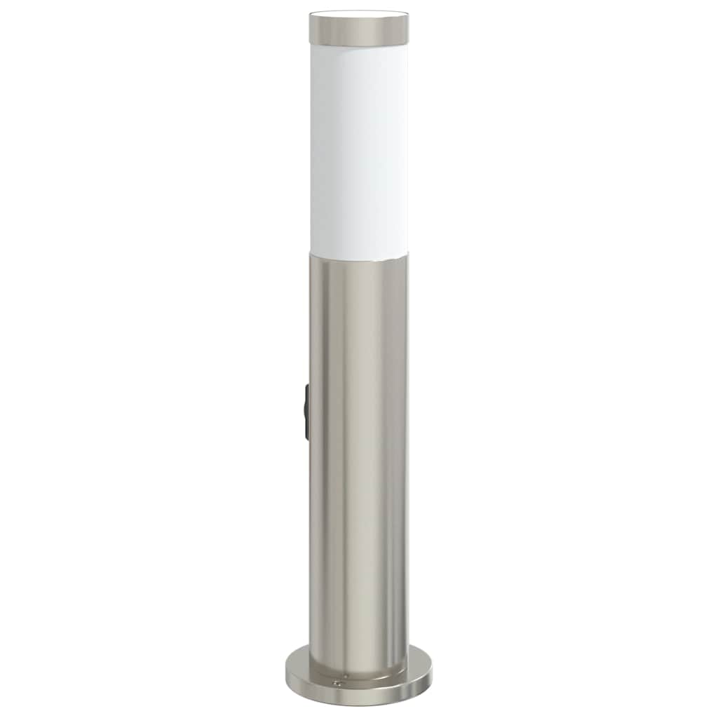 pullertlampe med stikkontakt 50 cm rustfrit stål IP44