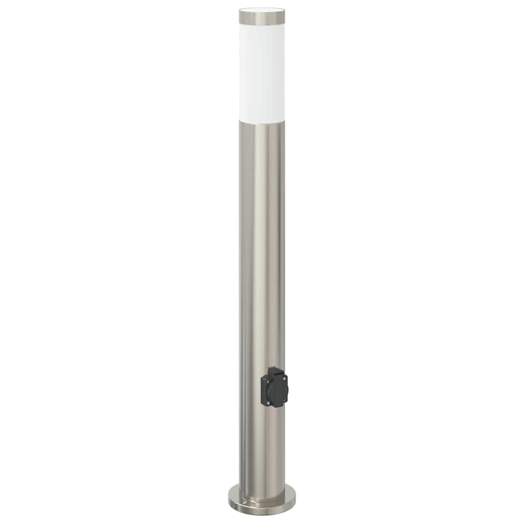 pullertlamper med stikkontakt 3 stk. 80 cm rustfrit stål IP44