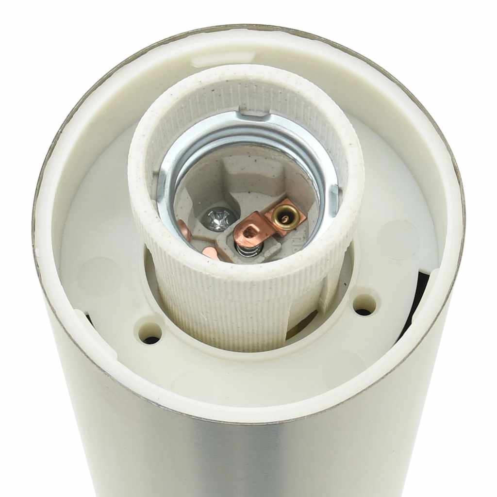 pullertlampe med stikkontakt 110 cm rustfrit stål IP44