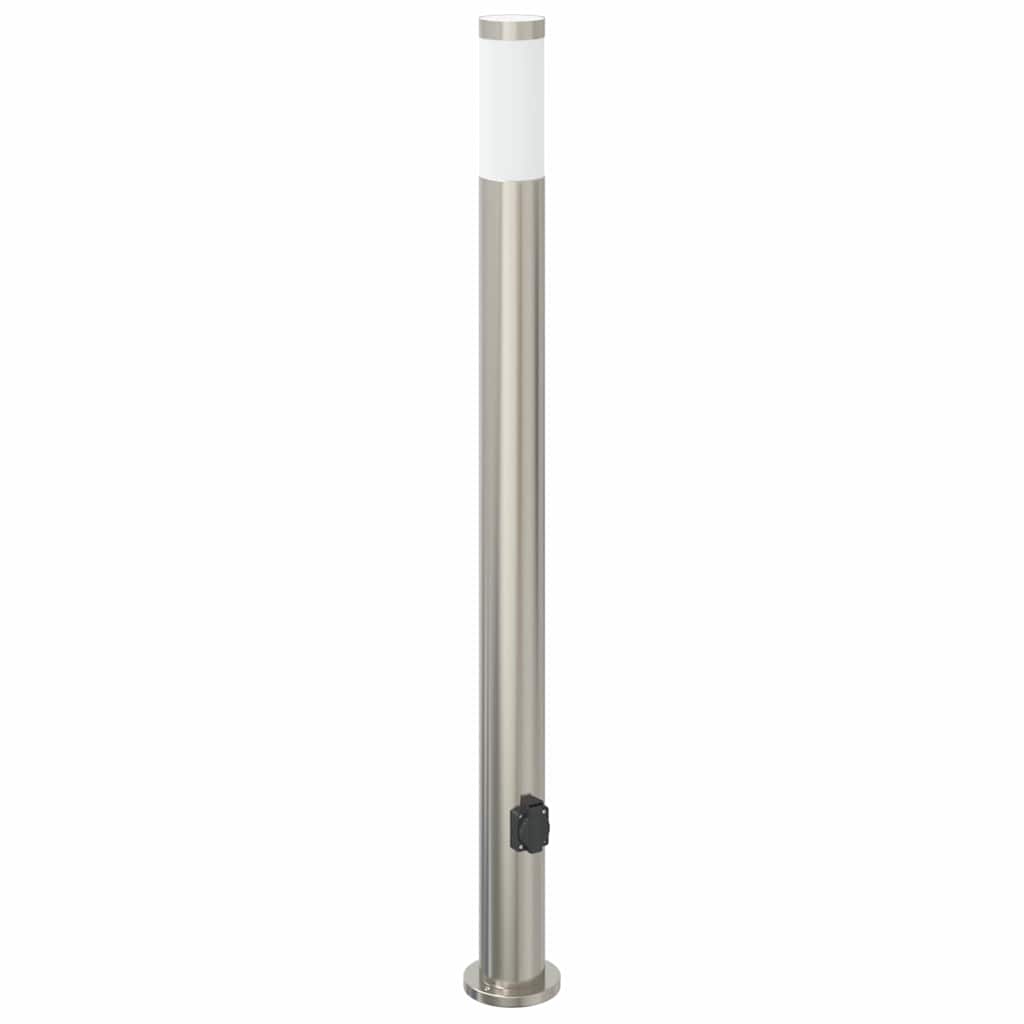 pullertlamper med stikkontakt 3 stk. 110 cm rustfrit stål IP44