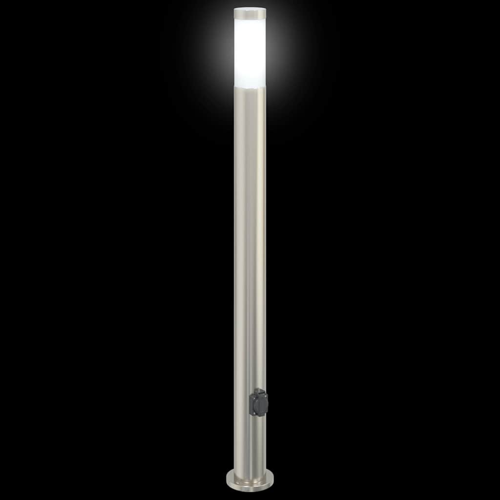 pullertlamper med stikkontakt 3 stk. 110 cm rustfrit stål IP44