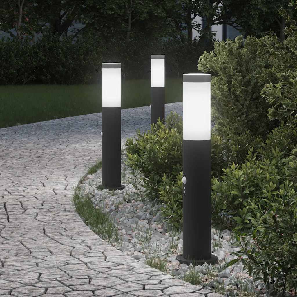 pullertlamper med sensor 3 stk. 50 cm rustfrit stål IP44