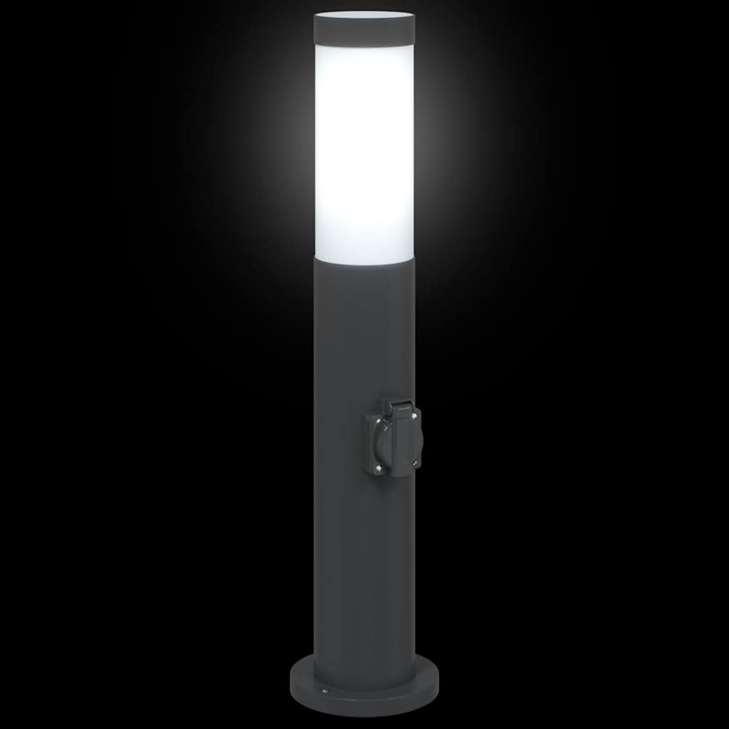 pullertlamper med stikkontakt 3 stk. 50 cm rustfrit stål IP44