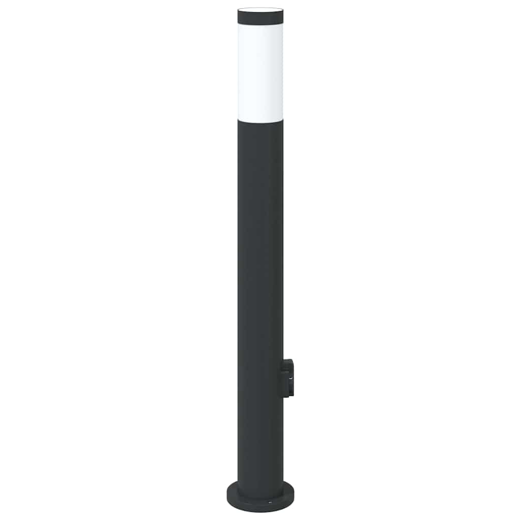 pullertlampe med stikkontakt 80 cm rustfrit stål IP44
