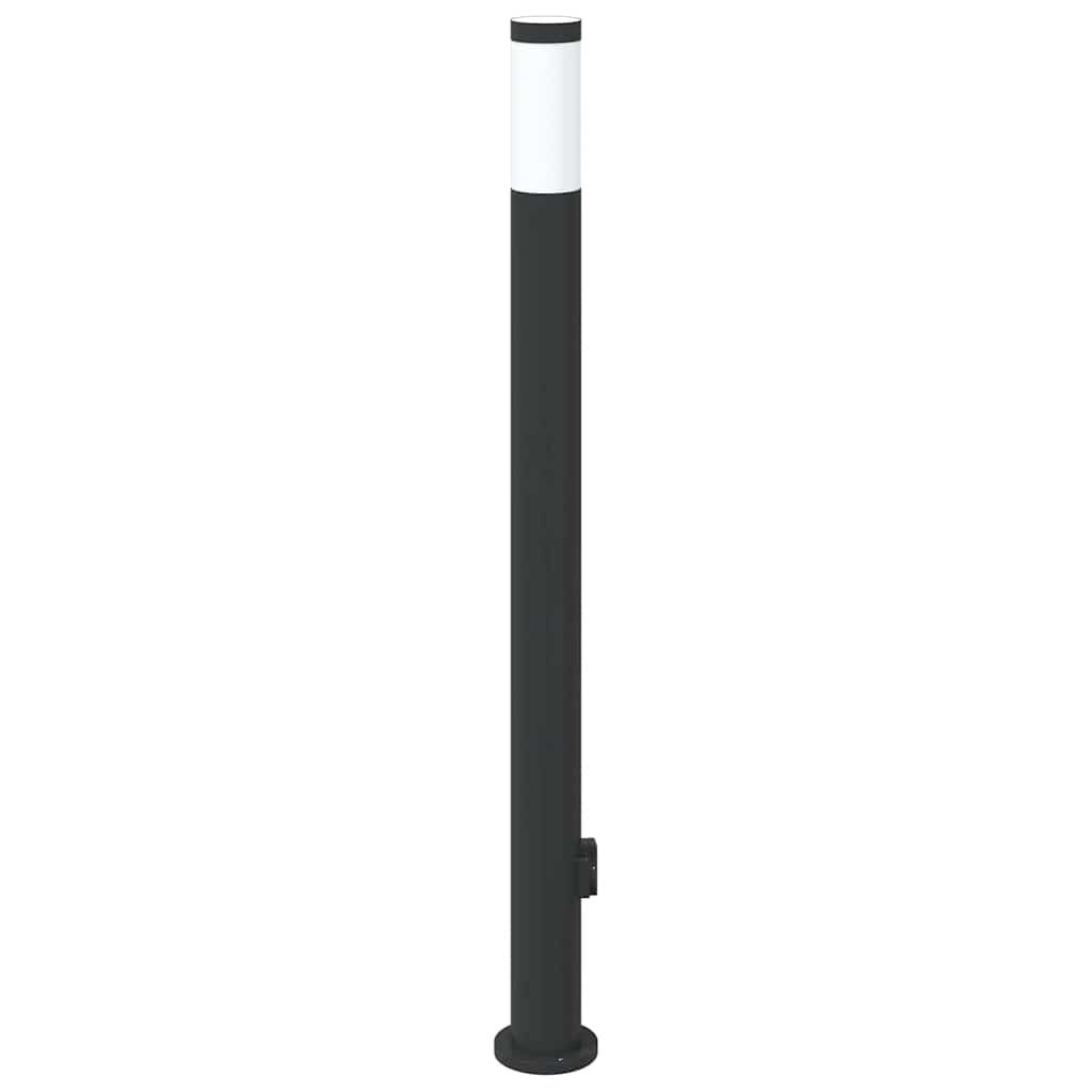 pullertlampe med stikkontakt 110 cm rustfrit stål IP44