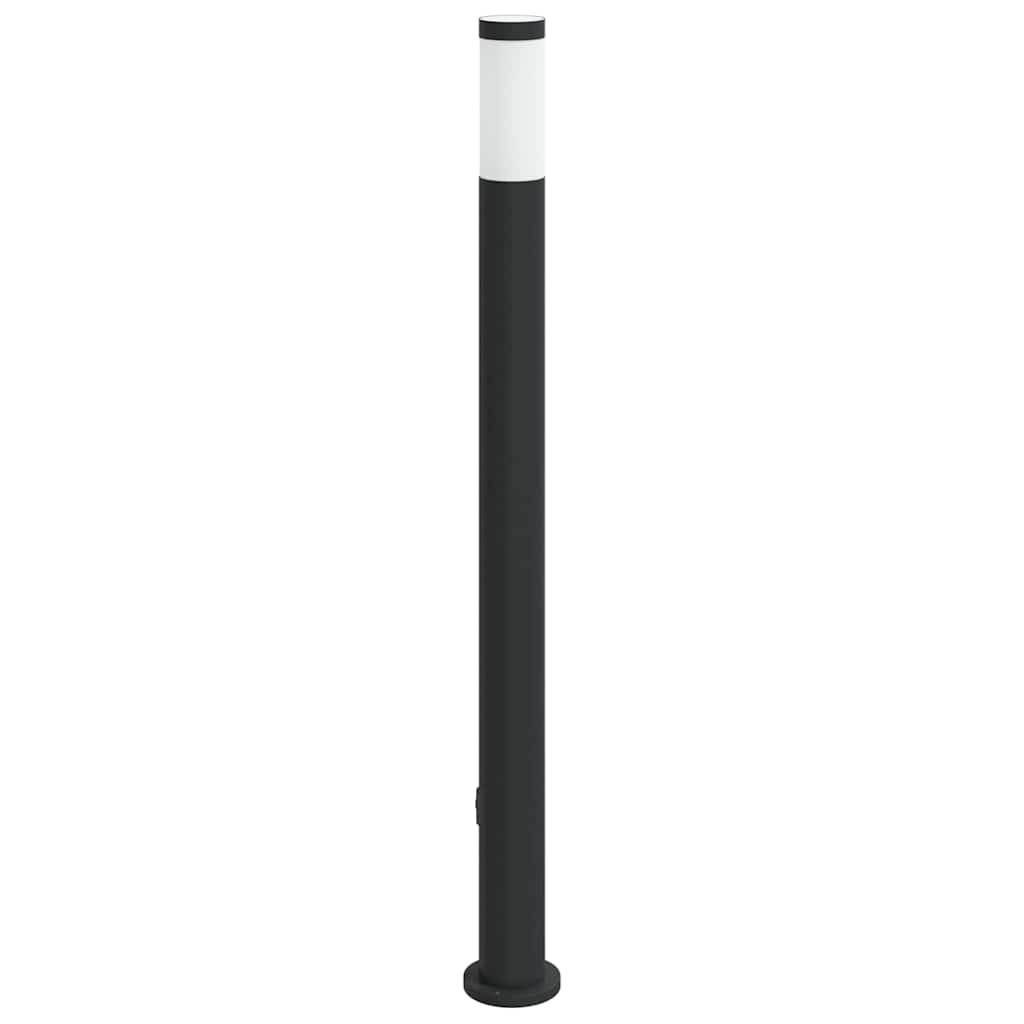 pullertlampe med stikkontakt 110 cm rustfrit stål IP44