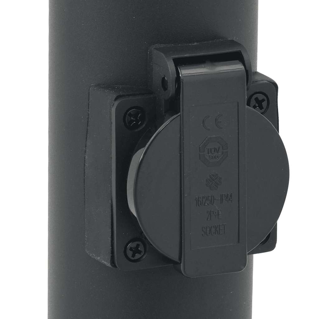 pullertlamper med stikkontakt 3 stk. 110 cm rustfrit stål IP44