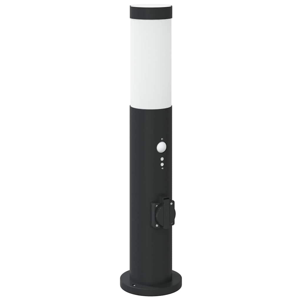 pullertlamper med sensor og stikkontakt 3 stk. 50 cm rustfrit stål IP44