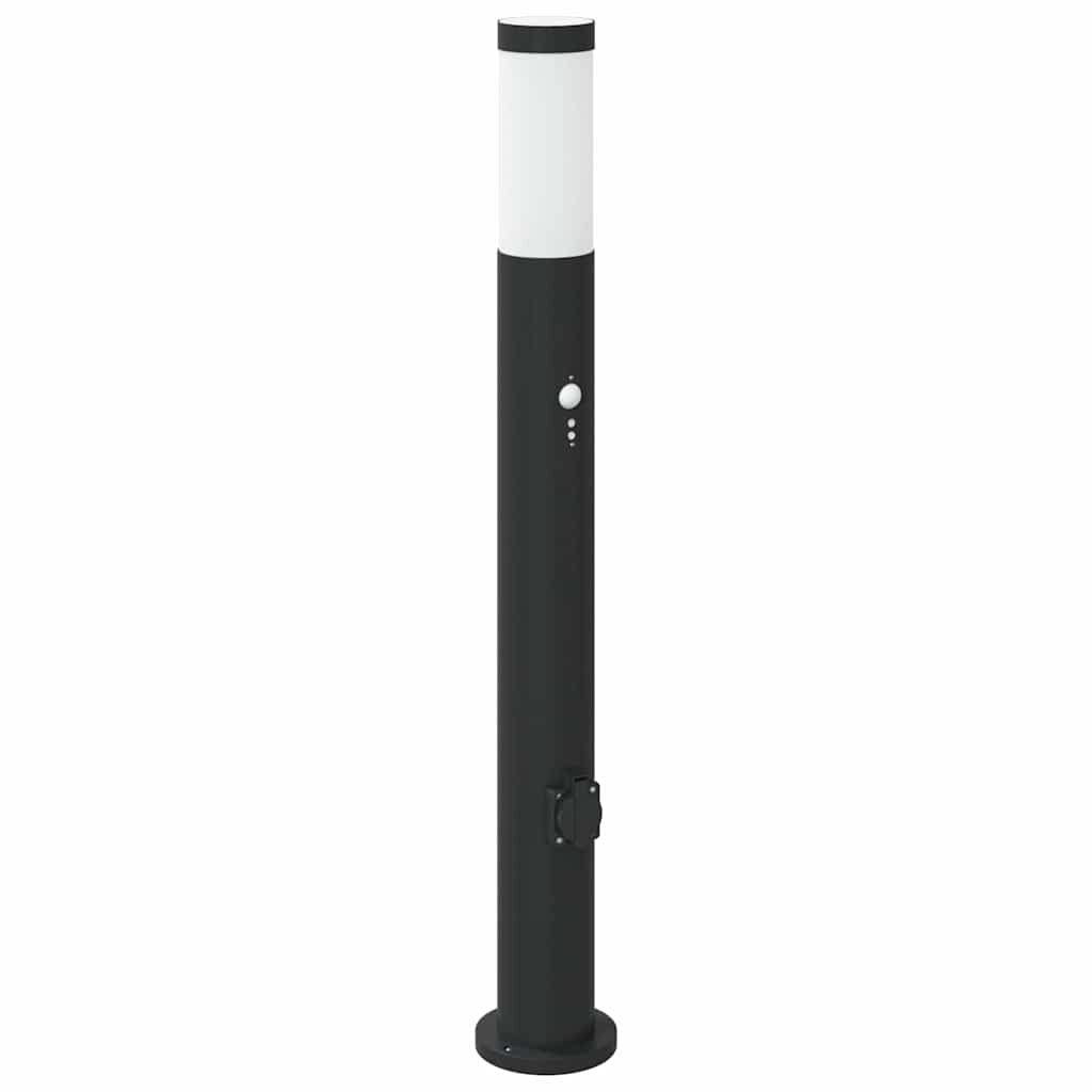 pullertlamper med sensor og stikkontakt 3 stk. 80 cm rustfrit stål IP44