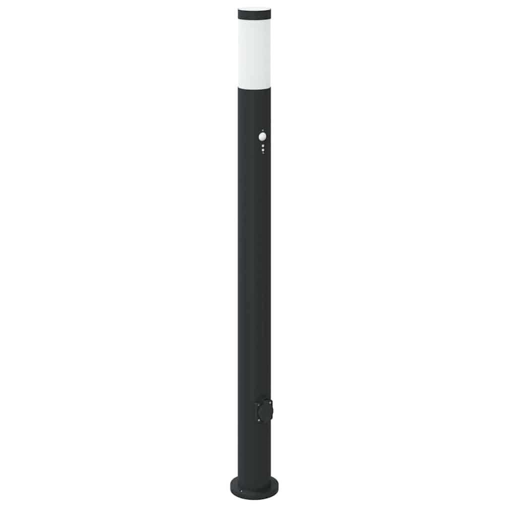 pullertlamper med sensor og stikkontakt 3 stk. 110 cm rustfrit stål IP44