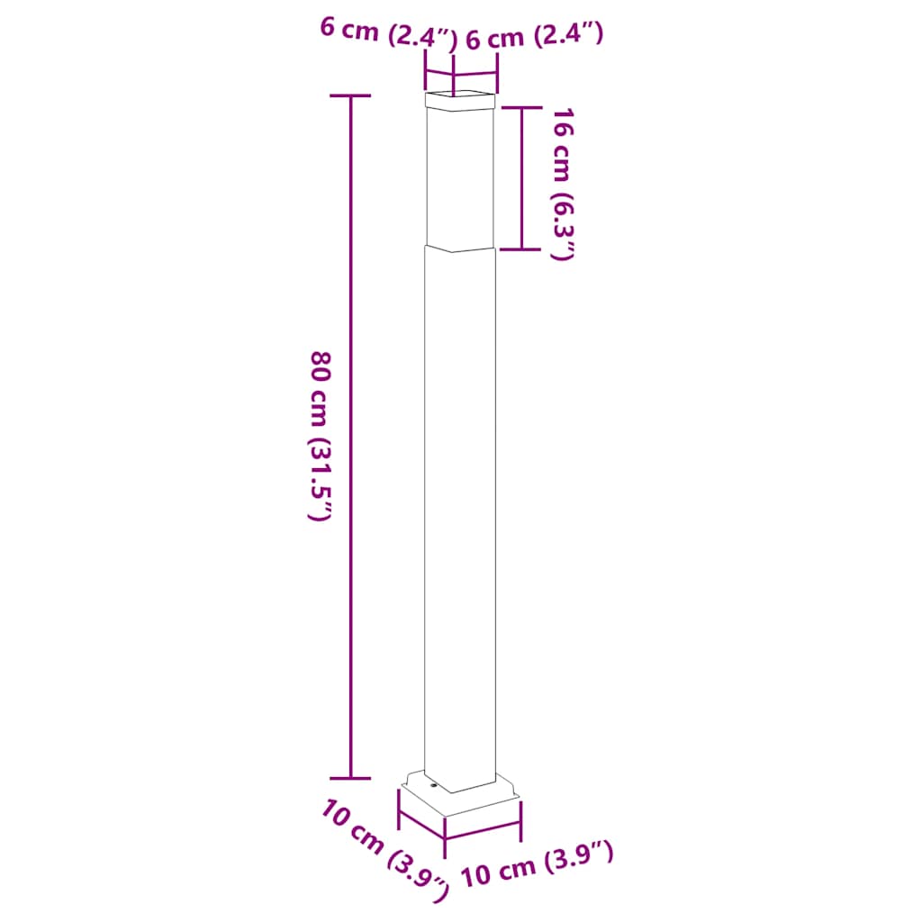 pullertlamper 3 stk. 80 cm rustfrit stål IP44