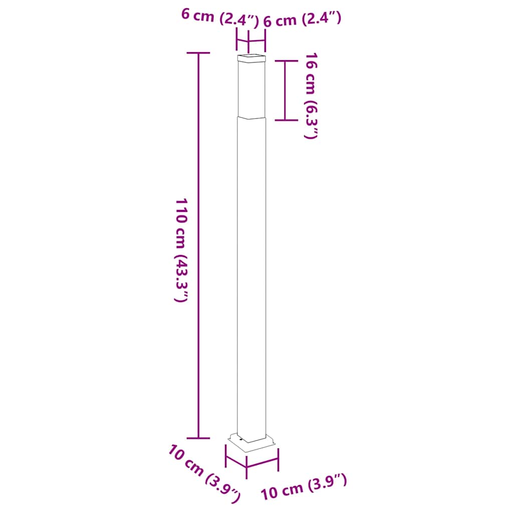 pullertlamper 3 stk. 110 cm rustfrit stål IP44