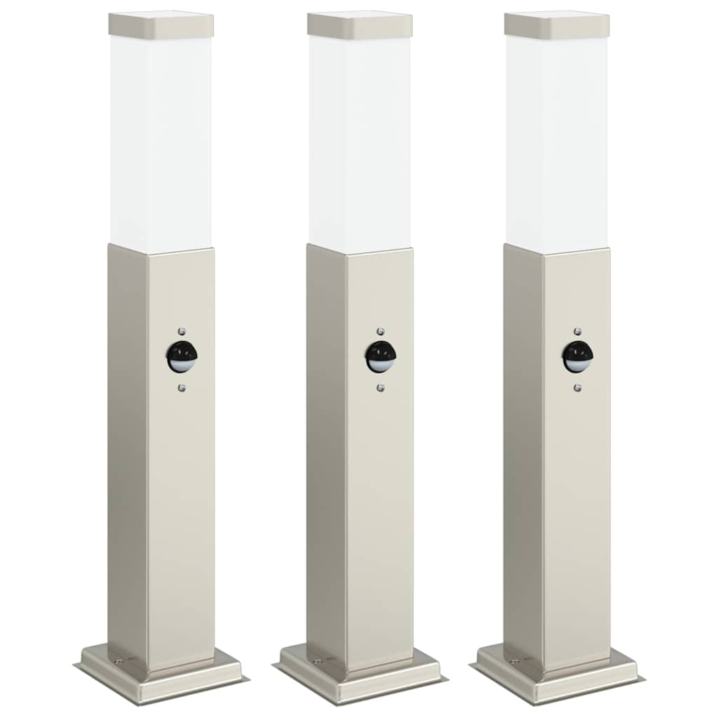 pullertlamper med sensor 3 stk. 50 cm rustfrit stål IP44