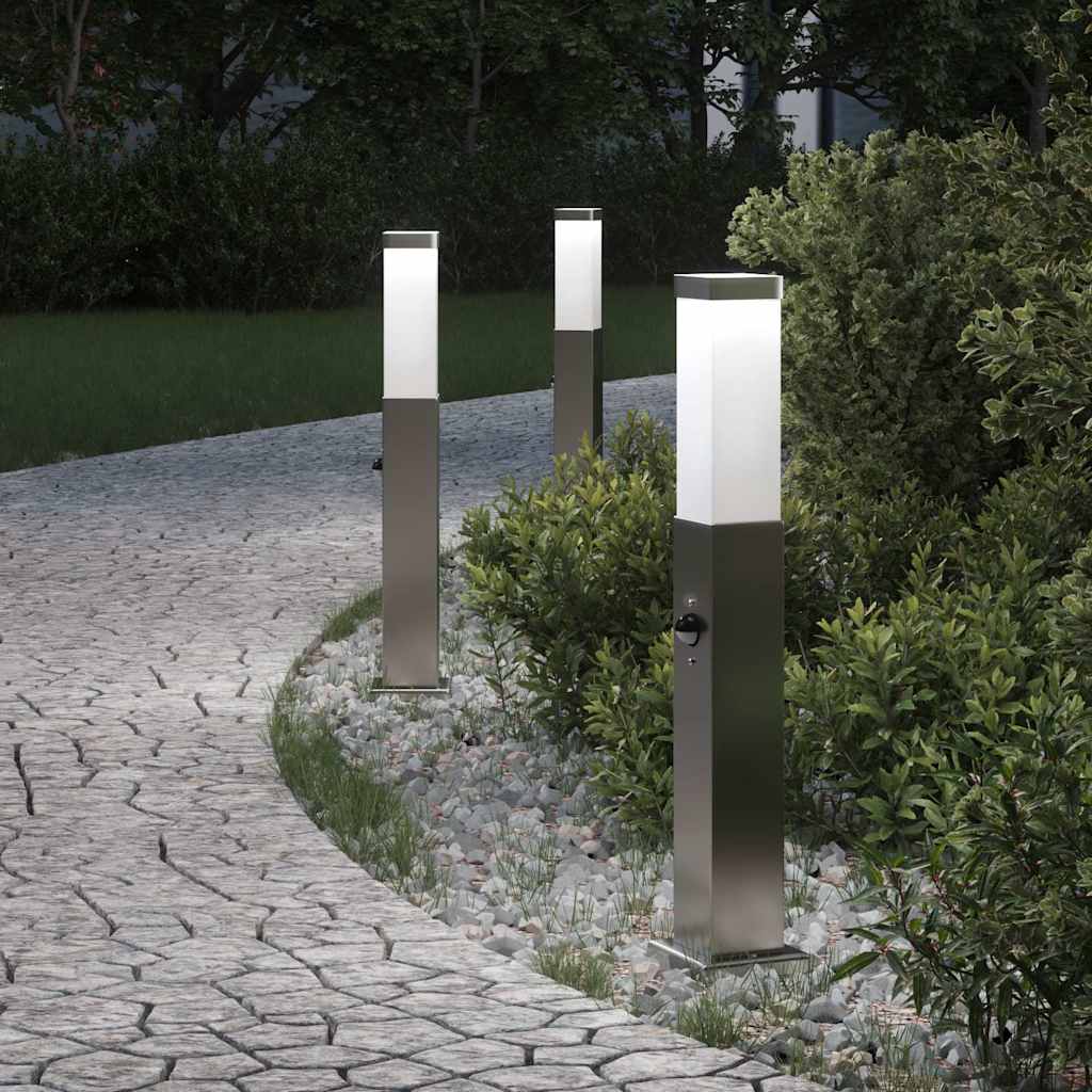 pullertlamper med sensor 3 stk. 50 cm rustfrit stål IP44