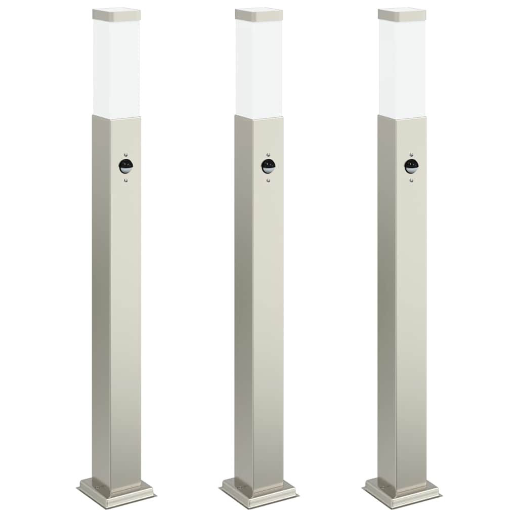 pullertlamper med sensor 3 stk. 80 cm rustfrit stål IP44