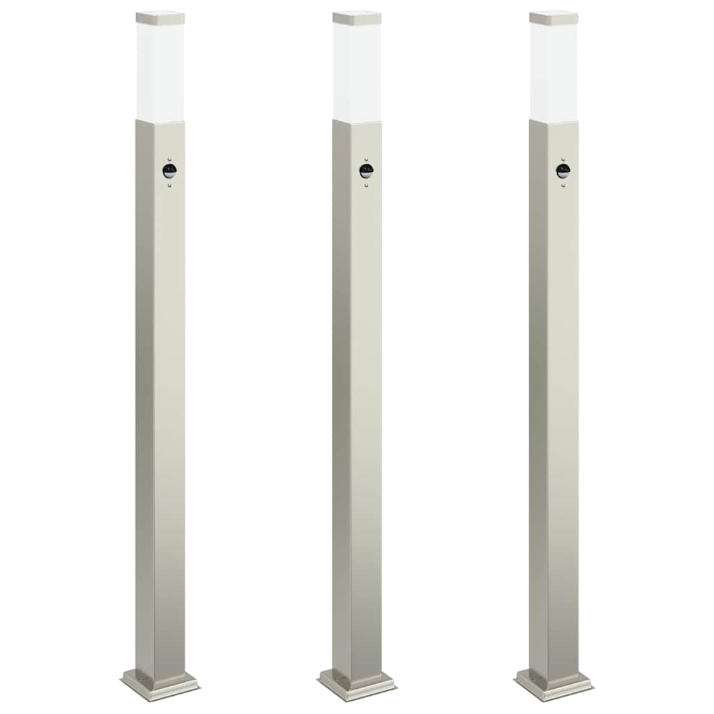 pullertlamper med sensor 3 stk. 110 cm rustfrit stål IP44