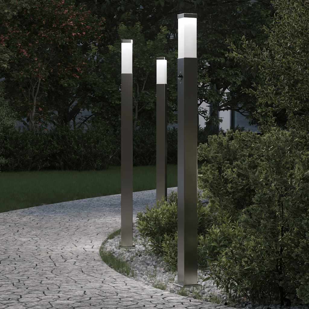 pullertlamper med sensor 3 stk. 110 cm rustfrit stål IP44