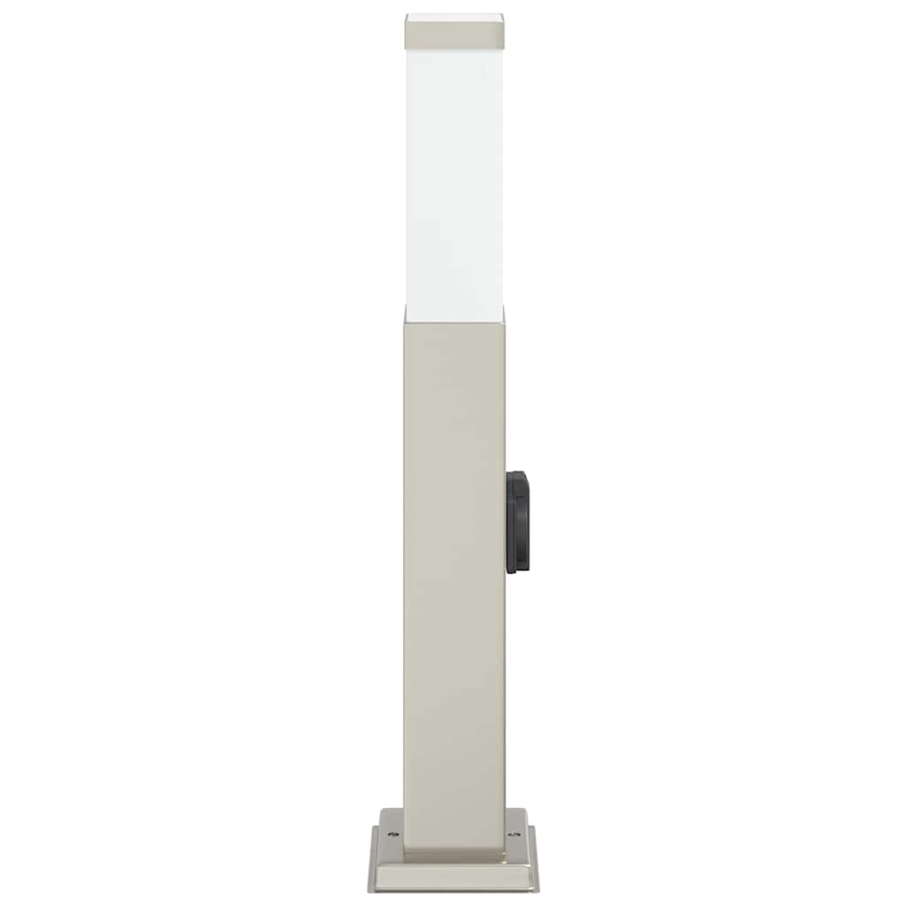 pullertlampe med stikkontakt 50 cm rustfrit stål IP44