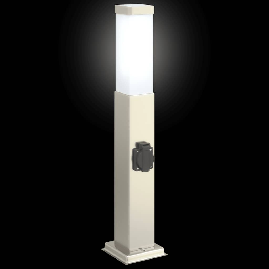 pullertlamper med stikkontakt 3 stk. 50 cm rustfrit stål IP44