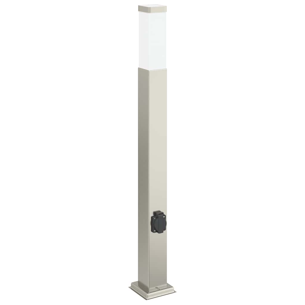 pullertlampe med stikkontakt 80 cm rustfrit stål IP44