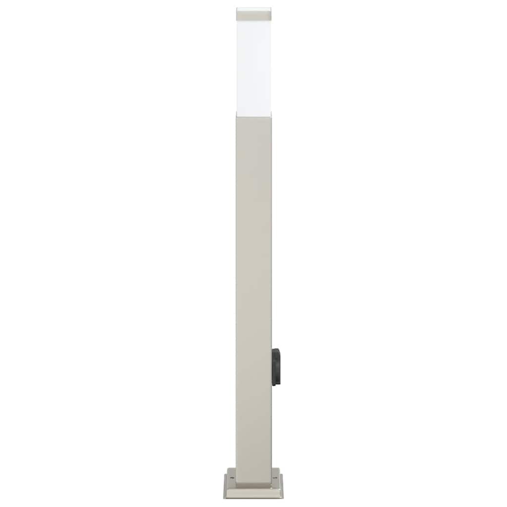 pullertlampe med stikkontakt 80 cm rustfrit stål IP44