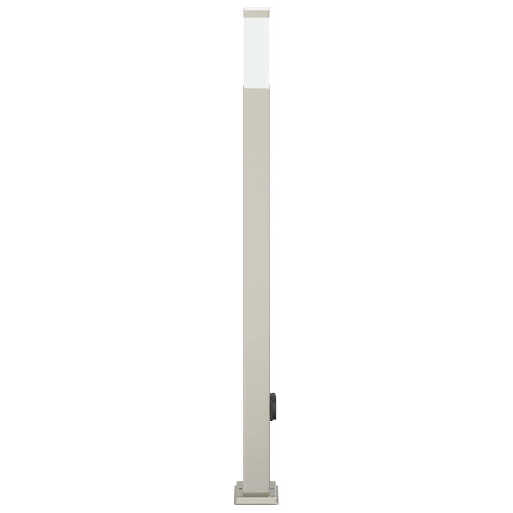 pullertlampe med stikkontakt 110 cm rustfrit stål IP44
