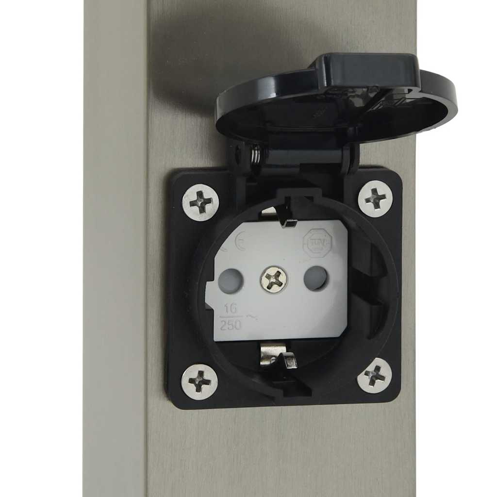 pullertlamper med sensor og stikkontakt 3 stk. 50 cm rustfrit stål IP44