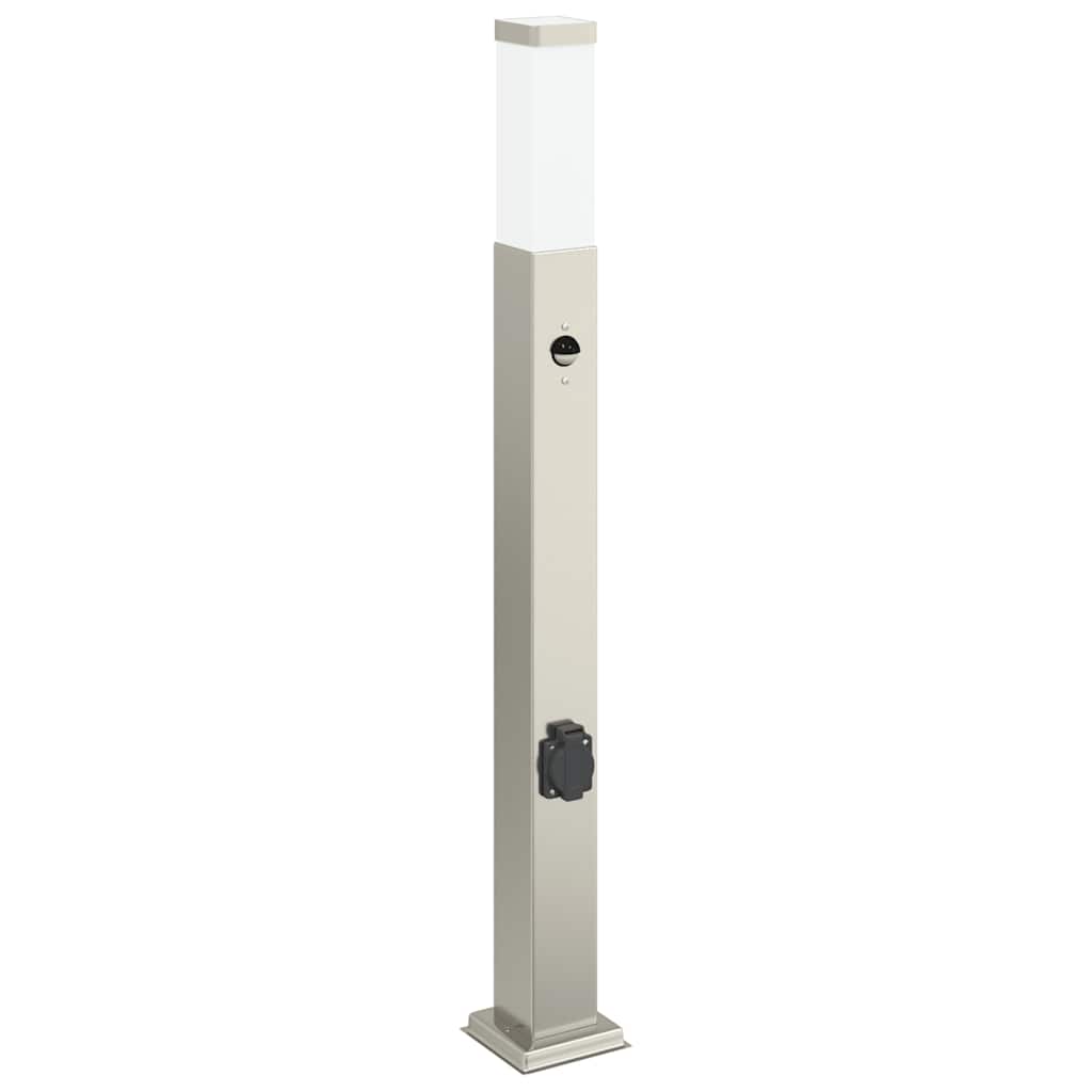 pullertlampe med sensor og stikkontakt 80 cm rustfrit stål IP44